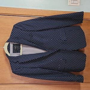 J Crew Navy Polka Dot Regent Blazer sz 4